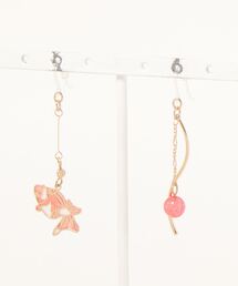 カヤ | 【カヤ】透かし吉祥アシンメトリーピアス(ピアス（両耳用）)