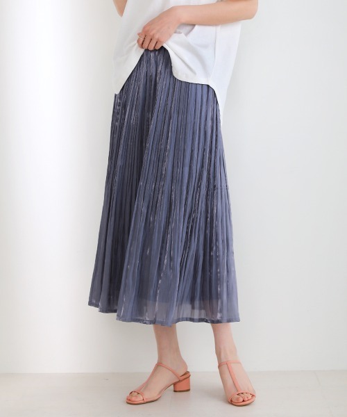 Bou Jeloud(ブージュルード)の「シャイニーサテンスカート(スカート・レディース・グレー/ミント/ブルー/ピンク・FREE)」の3枚目の写真