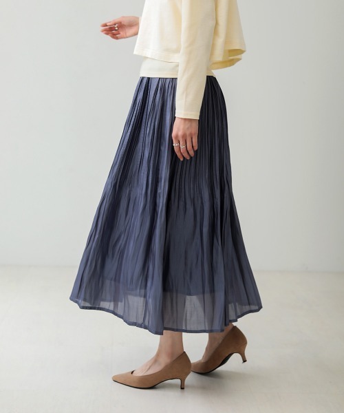 Bou Jeloud(ブージュルード)の「シャイニーサテンスカート(スカート・レディース・グレー/ミント/ブルー/ピンク・FREE)」の8枚目の写真