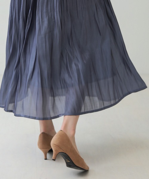 Bou Jeloud(ブージュルード)の「シャイニーサテンスカート(スカート・レディース・グレー/ミント/ブルー/ピンク・FREE)」の5枚目の写真