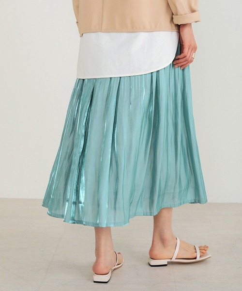 Bou Jeloud(ブージュルード)の「シャイニーサテンスカート(スカート・レディース・グレー/ミント/ブルー/ピンク・FREE)」の14枚目の写真