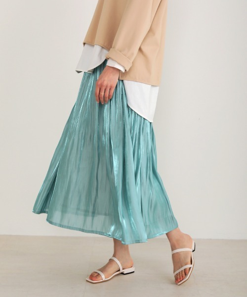 Bou Jeloud(ブージュルード)の「シャイニーサテンスカート(スカート・レディース・グレー/ミント/ブルー/ピンク・FREE)」の19枚目の写真