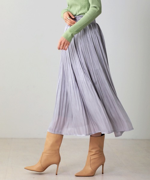 Bou Jeloud(ブージュルード)の「シャイニーサテンスカート(スカート・レディース・グレー/ミント/ブルー/ピンク・FREE)」の10枚目の写真