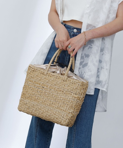 COLONY 2139（コロニートゥーワンスリーナイン）の「チューブかごバッグ（かごバッグ・レディース・アイボリー/ブラック/ブラウン・FREE）」の18枚目の写真