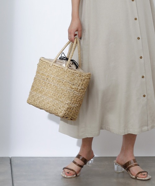 COLONY 2139（コロニートゥーワンスリーナイン）の「チューブかごバッグ（かごバッグ・レディース・アイボリー/ブラック/ブラウン・FREE）」の13枚目の写真