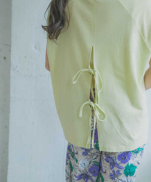 ITEMS URBANRESEARCH(アイテムズ アーバンリサーチ)の「バックリボンラグランTシャツ(Tシャツ/カットソー・レディース・グレー系その他/チャコールグレー/オフホワイト/イエロー・FREE)」の8枚目の写真