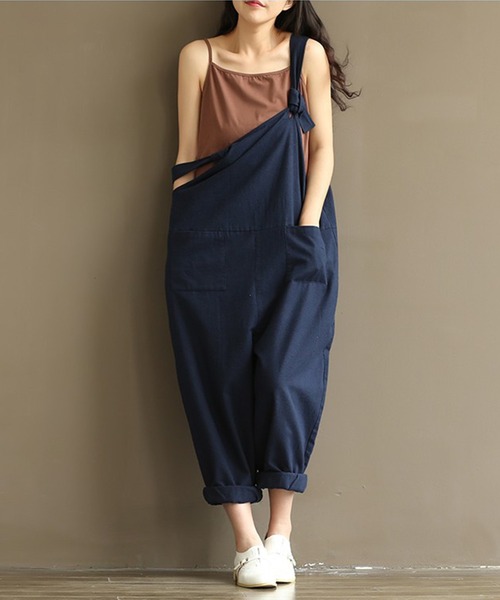 aimoha（アイモハ）の「カジュアルサロペット (SS)（サロペット/オーバーオール・レディース・グレー/ネイビー/ブラック/ベージュ・MEDIUM/LARGE/SMALL）」の9枚目の写真