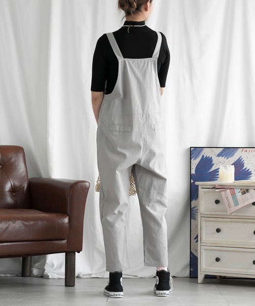 aimoha（アイモハ）の「カジュアルサロペット (SS)（サロペット/オーバーオール・レディース・グレー/ネイビー/ブラック/ベージュ・MEDIUM/LARGE/SMALL）」の18枚目の写真