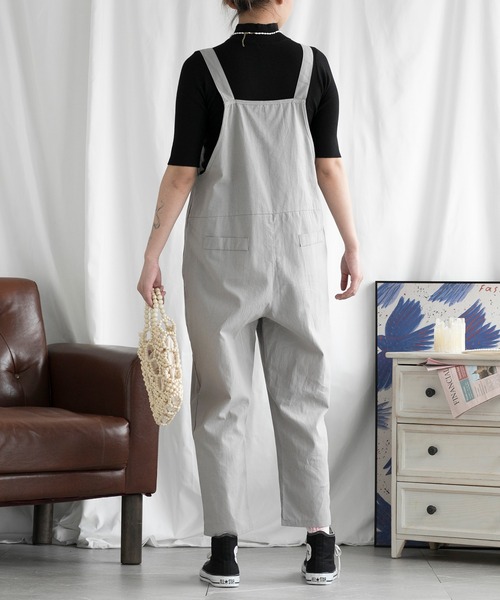 aimoha（アイモハ）の「カジュアルサロペット (SS)（サロペット/オーバーオール・レディース・グレー/ネイビー/ブラック/ベージュ・MEDIUM/LARGE/SMALL）」の19枚目の写真