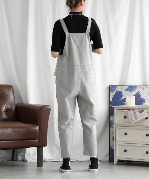 aimoha（アイモハ）の「カジュアルサロペット (SS)（サロペット/オーバーオール・レディース・グレー/ネイビー/ブラック/ベージュ・MEDIUM/LARGE/SMALL）」の20枚目の写真