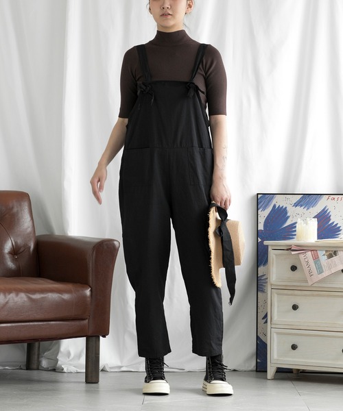 aimoha（アイモハ）の「カジュアルサロペット (SS)（サロペット/オーバーオール・レディース・グレー/ネイビー/ブラック/ベージュ・MEDIUM/LARGE/SMALL）」の21枚目の写真