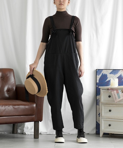 aimoha（アイモハ）の「カジュアルサロペット (SS)（サロペット/オーバーオール・レディース・グレー/ネイビー/ブラック/ベージュ・MEDIUM/LARGE/SMALL）」の22枚目の写真