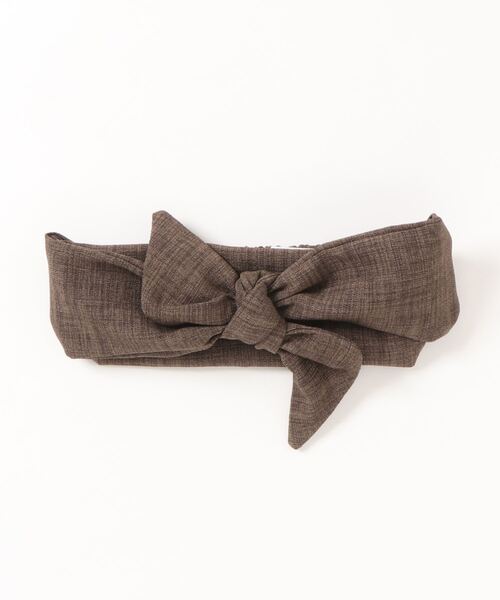 ehka sopo（エヘカソポ）の「雑材風リボンターバン（ヘアバンド・レディース・オフホワイト/ベージュ/ブラウン・ﾌﾘ-）」の2枚目の写真