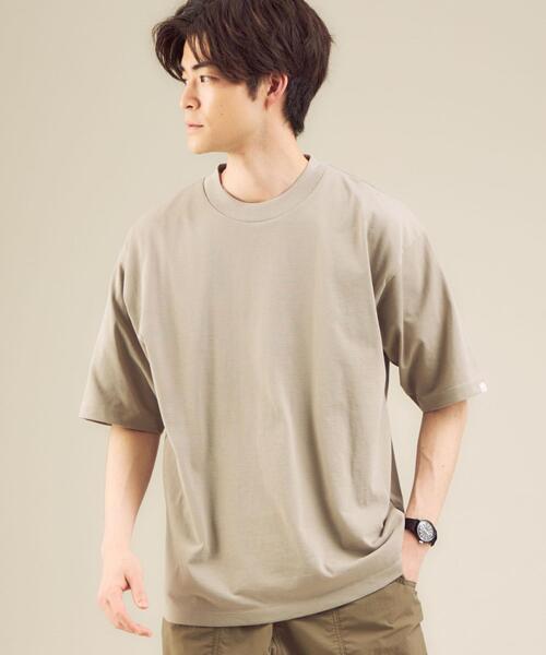 green label relaxing（グリーンレーベルリラクシング）の「＜ 機能 / 抗菌・吸水速乾 ＞ Livelihood New ボーダー クルーネック Tシャツ ＃（Tシャツ/カットソー・メンズ・ベージュ/ナチュラル・SMALL/MEDIUM/LARGE/X-LARGE/XX-LARGE/X-SMALL）」の2枚目の写真