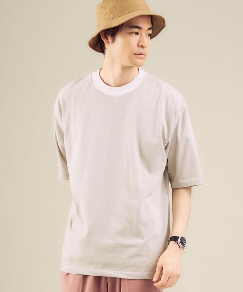 green label relaxing（グリーンレーベルリラクシング）の「＜ 機能 / 抗菌・吸水速乾 ＞ Livelihood New ボーダー クルーネック Tシャツ ＃（Tシャツ/カットソー・メンズ・ベージュ/ナチュラル・SMALL/MEDIUM/LARGE/X-LARGE/XX-LARGE/X-SMALL）」の6枚目の写真