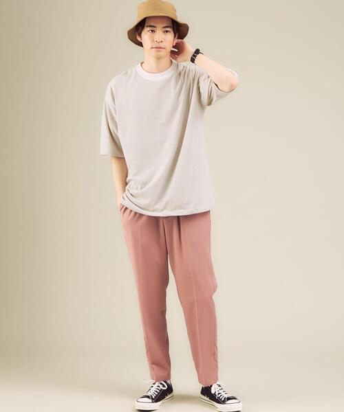 green label relaxing（グリーンレーベルリラクシング）の「＜ 機能 / 抗菌・吸水速乾 ＞ Livelihood New ボーダー クルーネック Tシャツ ＃（Tシャツ/カットソー・メンズ・ベージュ/ナチュラル・SMALL/MEDIUM/LARGE/X-LARGE/XX-LARGE/X-SMALL）」の4枚目の写真