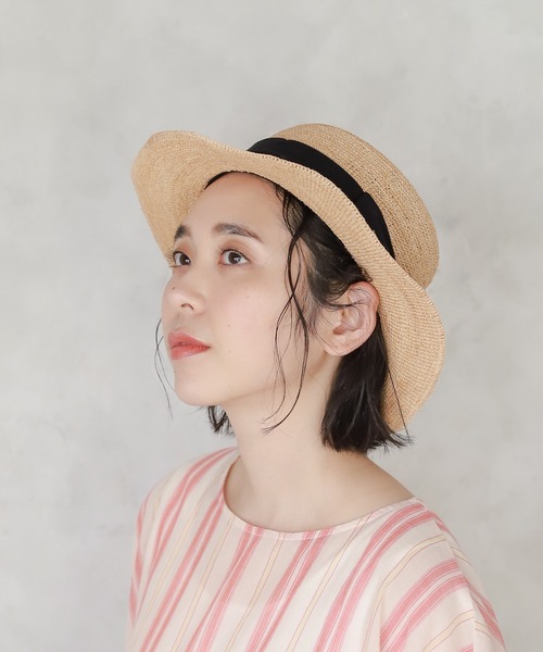 studio CLIP（スタディオクリップ）の「【キナリノ掲載商品】アソートカンカン帽（ハット・レディース・ベージュ/ブラック・FREE）」の2枚目の写真