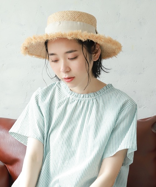 studio CLIP（スタディオクリップ）の「【キナリノ掲載商品】アソートカンカン帽（ハット・レディース・ベージュ/ブラック・FREE）」の4枚目の写真