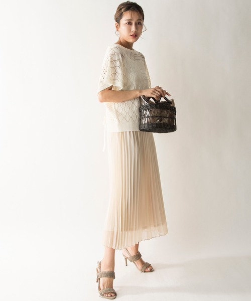 MILLION CARATS(ミリオンカラッツ)の「【STYLE4】透かし編みレースアップニットセット(ニット/セーター・レディース・オフホワイト/イエロー/サックスブルー・FREE)」の7枚目の写真