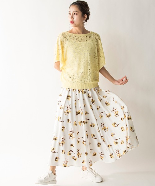 MILLION CARATS(ミリオンカラッツ)の「【STYLE4】透かし編みレースアップニットセット(ニット/セーター・レディース・オフホワイト/イエロー/サックスブルー・FREE)」の9枚目の写真