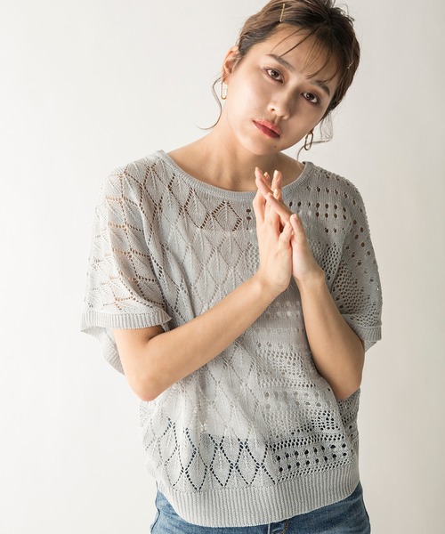 MILLION CARATS(ミリオンカラッツ)の「【STYLE4】透かし編みレースアップニットセット(ニット/セーター・レディース・オフホワイト/イエロー/サックスブルー・FREE)」の16枚目の写真