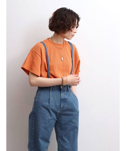 Ungrid（アングリッド）の「【WEB限定】ワッフルハーフスリーブTee（Tシャツ/カットソー・レディース・オフホワイト/チャコールグレー/オレンジ/ミント/ブルー/パープル・FREE）」の11枚目の写真