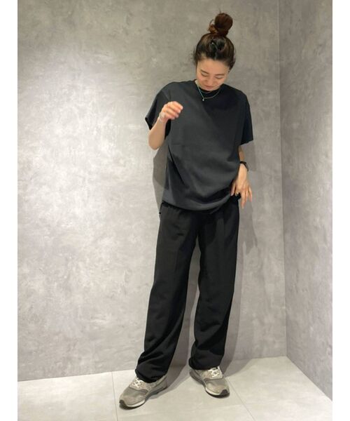 Ungrid（アングリッド）の「【WEB限定】ワッフルハーフスリーブTee（Tシャツ/カットソー・レディース・オフホワイト/チャコールグレー/オレンジ/ミント/ブルー/パープル・FREE）」の16枚目の写真