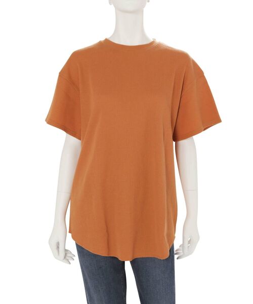 Ungrid（アングリッド）の「【WEB限定】ワッフルハーフスリーブTee（Tシャツ/カットソー・レディース・オフホワイト/チャコールグレー/オレンジ/ミント/ブルー/パープル・FREE）」の21枚目の写真