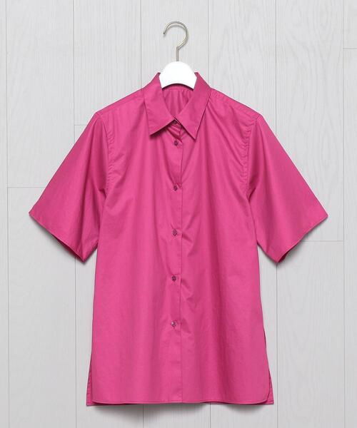 H　BEAUTY&YOUTH UNITED ARROWS（エイチビューティーアンドユースユナイテッドアローズ）の「＜H＞COTTON SHORT SLEEVE SHIRT/シャツ（シャツ/ブラウス・レディース・ブラック/ピンク/ターコイズブルー・SMALL/MEDIUM）」の3枚目の写真