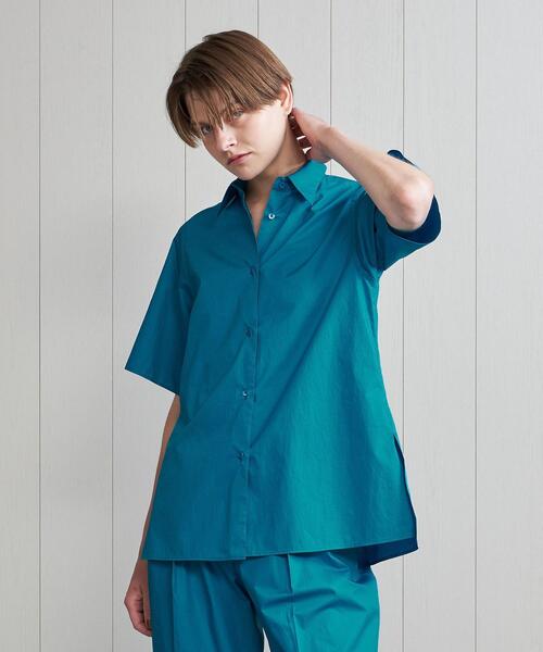 H　BEAUTY&YOUTH UNITED ARROWS（エイチビューティーアンドユースユナイテッドアローズ）の「＜H＞COTTON SHORT SLEEVE SHIRT/シャツ（シャツ/ブラウス・レディース・ブラック/ピンク/ターコイズブルー・SMALL/MEDIUM）」の4枚目の写真