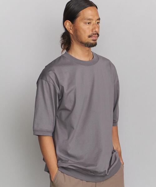 BEAUTY&YOUTH UNITED ARROWS（ビューティーアンドユースユナイテッドアローズ）の「BY ハイゲージコットン スウェット Tシャツ（Tシャツ/カットソー・メンズ・ホワイト/ライトグレー/オリーブ・SMALL/MEDIUM/LARGE/X-LARGE）」の3枚目の写真