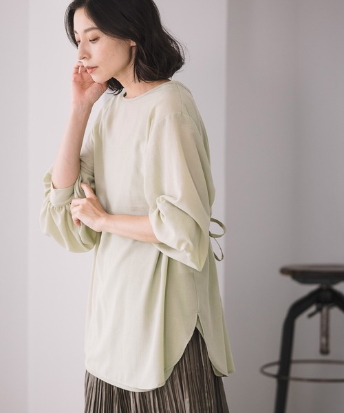 LEPSIM（レプシィム）の「２Ｐセットオープンバックブラウス長袖　955921（シャツ/ブラウス・レディース・ブラック/オフホワイト/オリーブ/グレイッシュベージュ・FREE）」の4枚目の写真