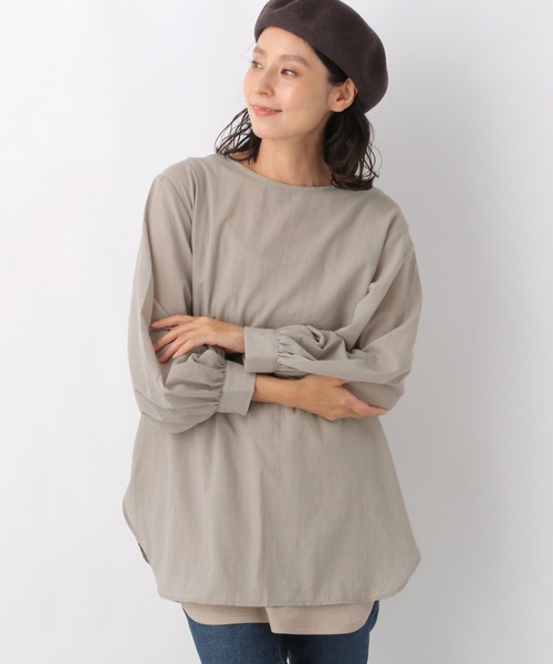 LEPSIM（レプシィム）の「２Ｐセットオープンバックブラウス長袖　955921（シャツ/ブラウス・レディース・ブラック/オフホワイト/オリーブ/グレイッシュベージュ・FREE）」の3枚目の写真