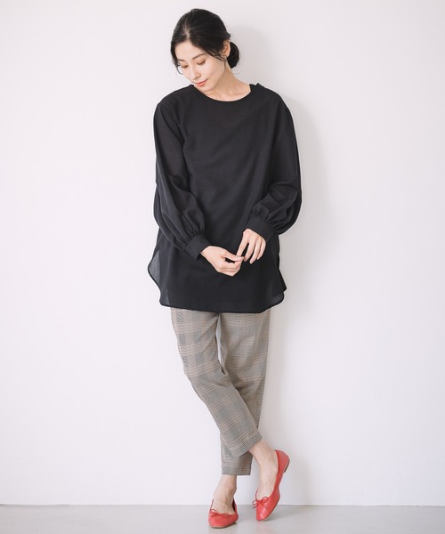 LEPSIM（レプシィム）の「２Ｐセットオープンバックブラウス長袖　955921（シャツ/ブラウス・レディース・ブラック/オフホワイト/オリーブ/グレイッシュベージュ・FREE）」の14枚目の写真