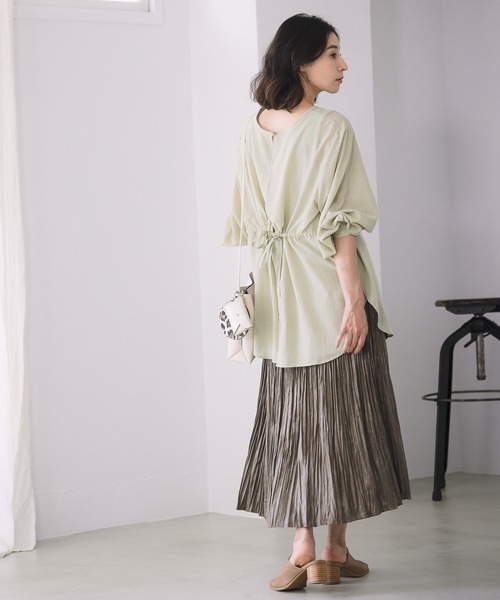 LEPSIM（レプシィム）の「２Ｐセットオープンバックブラウス長袖　955921（シャツ/ブラウス・レディース・ブラック/オフホワイト/オリーブ/グレイッシュベージュ・FREE）」の15枚目の写真