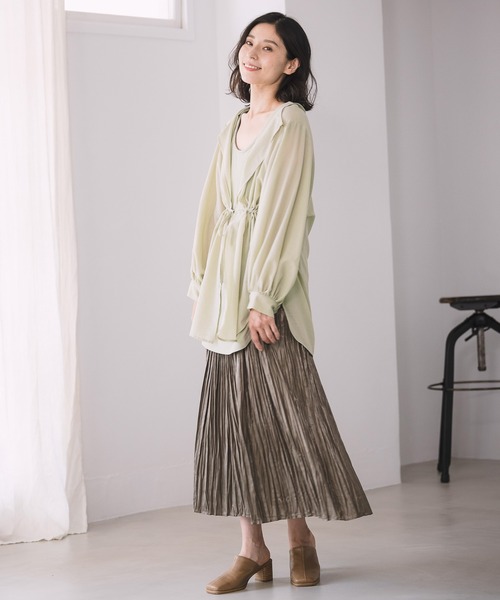 LEPSIM（レプシィム）の「２Ｐセットオープンバックブラウス長袖　955921（シャツ/ブラウス・レディース・ブラック/オフホワイト/オリーブ/グレイッシュベージュ・FREE）」の17枚目の写真