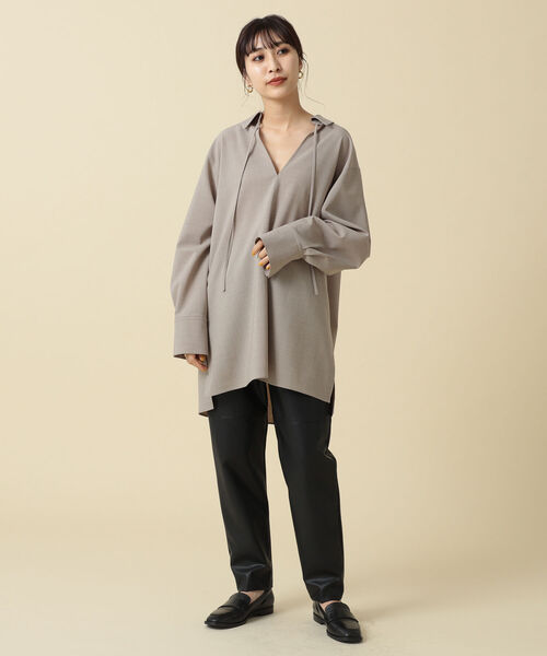 Demi-Luxe BEAMS（デミルクス ビームス）の「Demi-Luxe BEAMS / フェイクナッパレザー パンツ（その他パンツ・レディース・ブラック/カーキ・38/36）」の4枚目の写真
