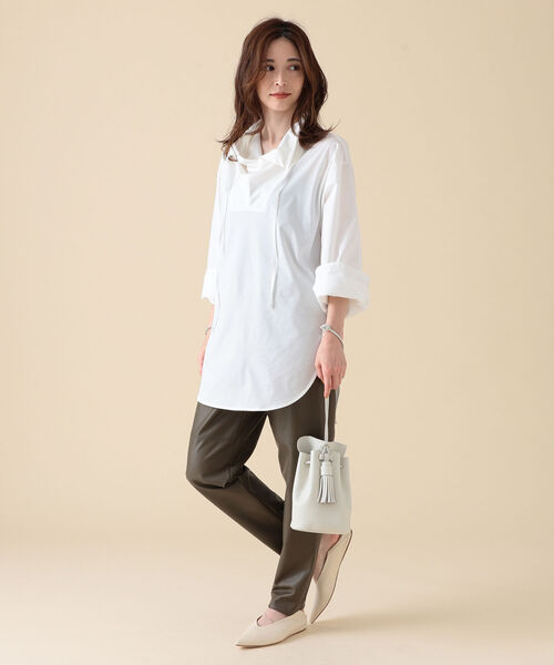 Demi-Luxe BEAMS（デミルクス ビームス）の「Demi-Luxe BEAMS / フェイクナッパレザー パンツ（その他パンツ・レディース・ブラック/カーキ・38/36）」の7枚目の写真