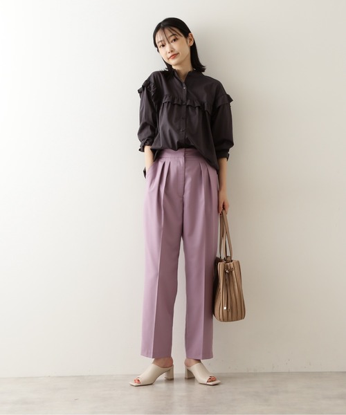 NATURAL BEAUTY BASIC（ナチュラルビューティーベーシック）の「ＯＣヨークフリルブラウス（シャツ/ブラウス・レディース・グレー系その他/オフホワイト/ブラウン・MEDIUM/SMALL）」の12枚目の写真