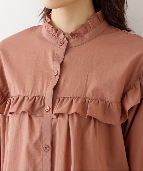 NATURAL BEAUTY BASIC（ナチュラルビューティーベーシック）の「ＯＣヨークフリルブラウス（シャツ/ブラウス・レディース・グレー系その他/オフホワイト/ブラウン・MEDIUM/SMALL）」の15枚目の写真