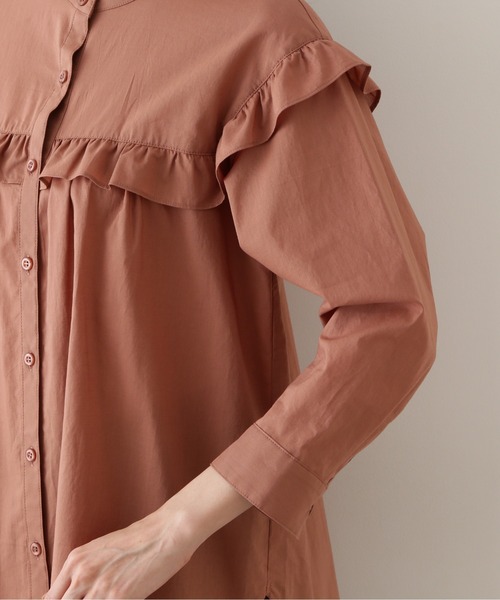 NATURAL BEAUTY BASIC（ナチュラルビューティーベーシック）の「ＯＣヨークフリルブラウス（シャツ/ブラウス・レディース・グレー系その他/オフホワイト/ブラウン・MEDIUM/SMALL）」の18枚目の写真