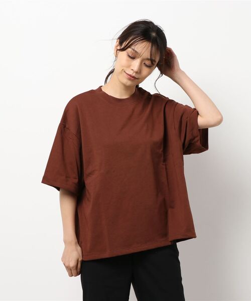 Green　Parks（グリーンパークス）の「ヘビー天竺ボックスT＊（Tシャツ/カットソー・レディース・カーキ/ホワイト/ブラウン/ブラック・FREE）」の22枚目の写真