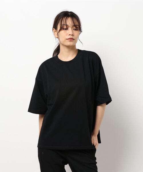 Green　Parks（グリーンパークス）の「ヘビー天竺ボックスT＊（Tシャツ/カットソー・レディース・カーキ/ホワイト/ブラウン/ブラック・FREE）」の12枚目の写真