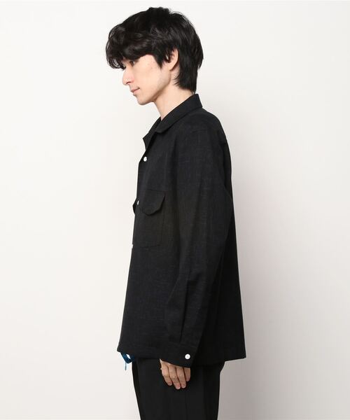 Azuma.(アズマ)の「Azuma. KASURI FAKE LAYERED SHIRT (21AH-SH-01)(シャツ/ブラウス・メンズ・ブラック・0/00)」の2枚目の写真