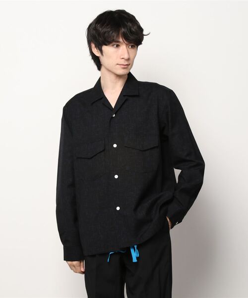 Azuma.(アズマ)の「Azuma. KASURI FAKE LAYERED SHIRT (21AH-SH-01)(シャツ/ブラウス・メンズ・ブラック・0/00)」の1枚目の写真