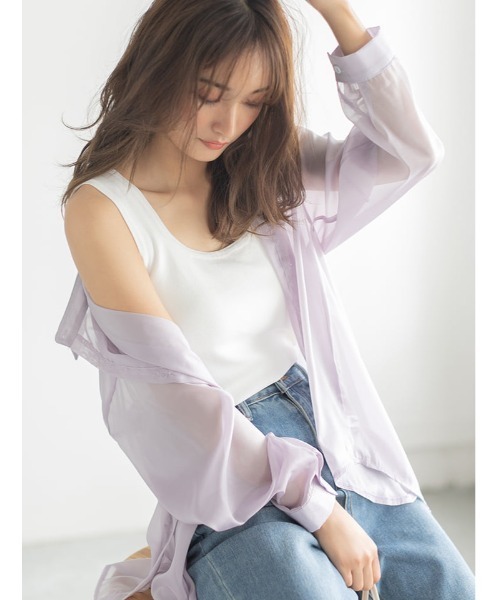 fifth（フィフス）の「スクエアネック細リブタンクトップ（タンクトップ・レディース・ブラック/ホワイト・MEDIUM）」の2枚目の写真