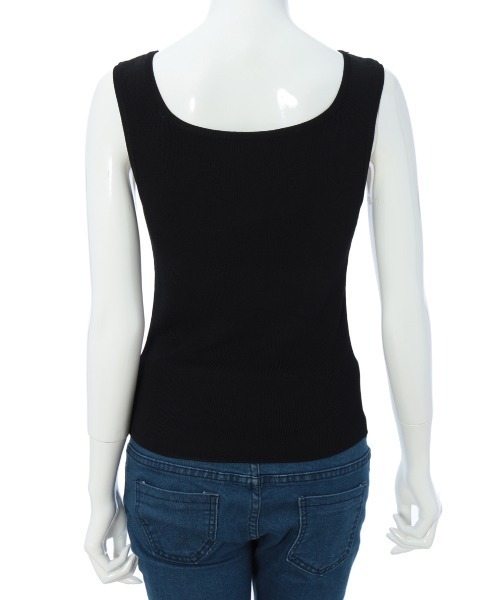fifth（フィフス）の「スクエアネック細リブタンクトップ（タンクトップ・レディース・ブラック/ホワイト・MEDIUM）」の4枚目の写真