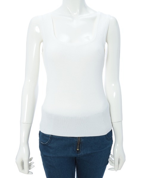 fifth（フィフス）の「スクエアネック細リブタンクトップ（タンクトップ・レディース・ブラック/ホワイト・MEDIUM）」の8枚目の写真