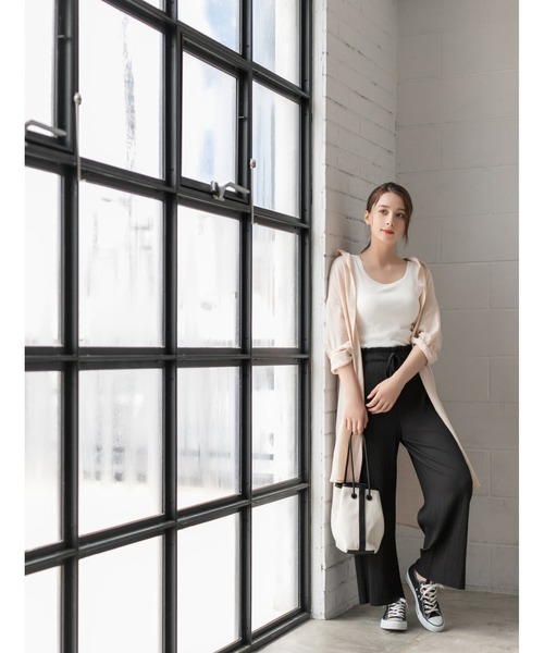 fifth（フィフス）の「スクエアネック細リブタンクトップ（タンクトップ・レディース・ブラック/ホワイト・MEDIUM）」の14枚目の写真