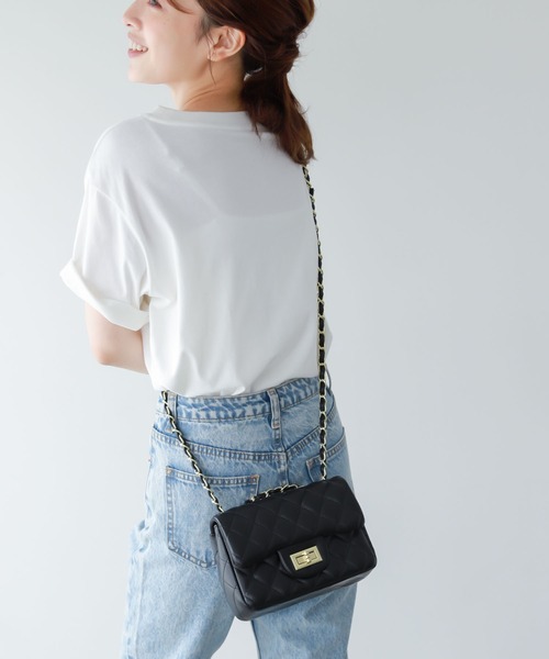 Edit Sheen(エディットシーン)の「キルティングチェーンミニショルダーバッグ(ショルダーバッグ・レディース・ブラック/イエロー/ホワイト・FREE)」の14枚目の写真